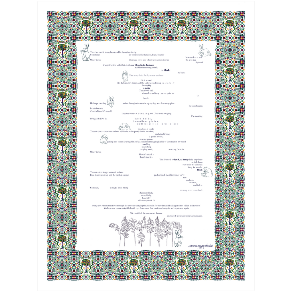 Rabbit Heart A3 Art Print